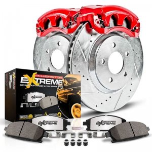 Jeep Renegade Brake Kit - Front - Powerstop - Drilled/ Slotted Rotors + Ceramic Pads + Red Calipers